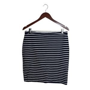 WHBM Skirt Striped Pencil Black White Size 12 Office Business Preppy